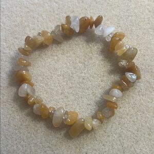 Elegant Tan and Cream Stone Bracelet